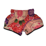 Cherry Blossom Kimono Pattern Print Muay Thai Boxing Shorts