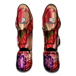 Cherry Blossom Kimono Pattern Print Muay Thai Shin Guard