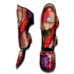 Cherry Blossom Kimono Pattern Print Muay Thai Shin Guard