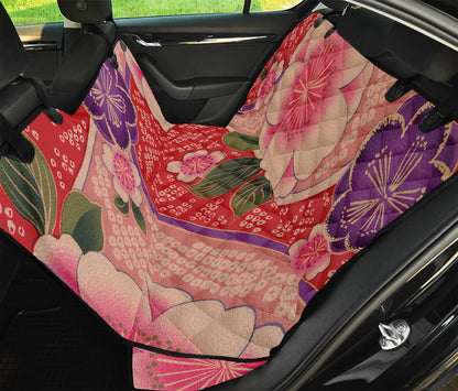 Cherry Blossom Kimono Pattern Print Pet Car Back Seat Cover