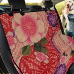 Cherry Blossom Kimono Pattern Print Pet Car Back Seat Cover