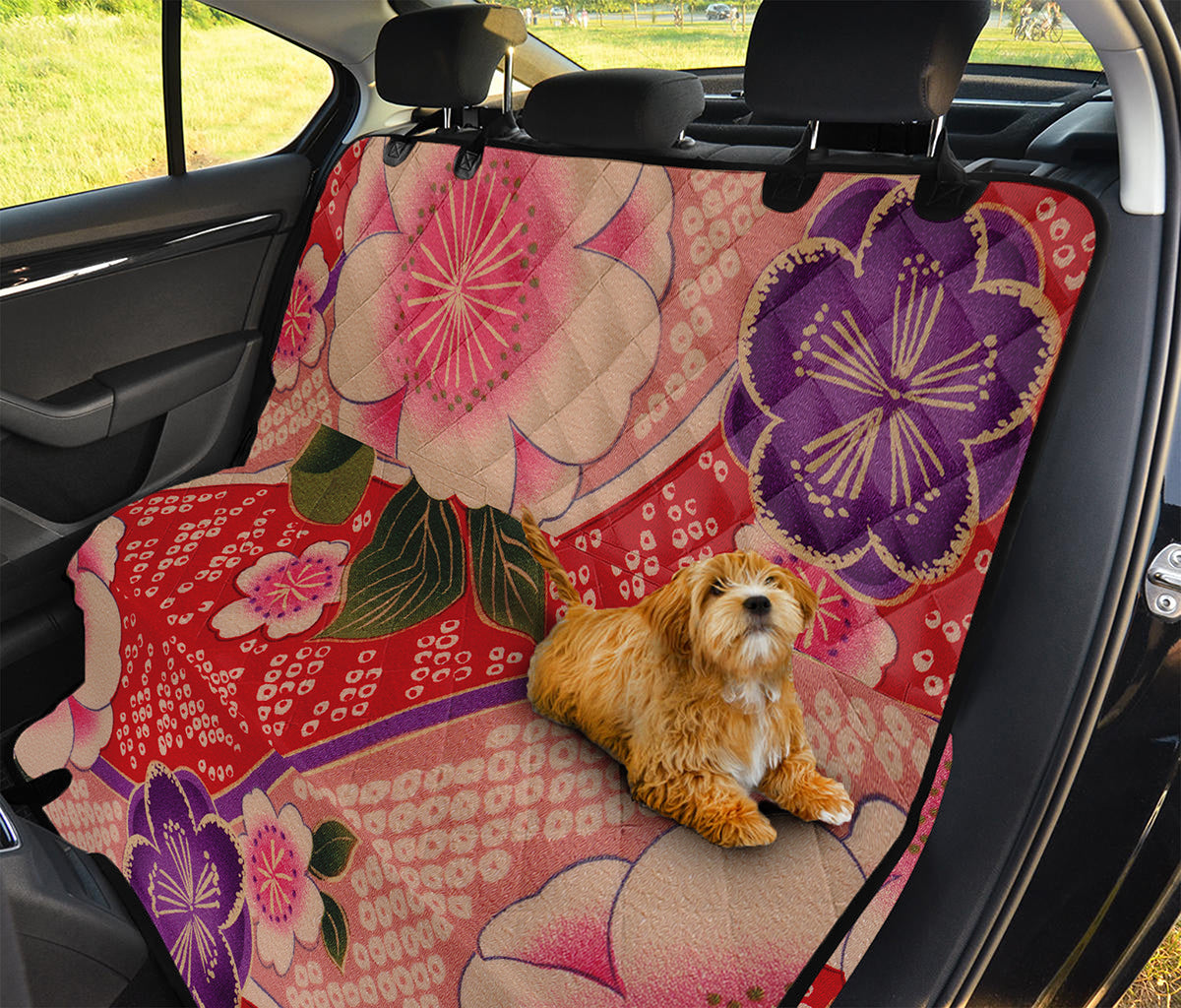 Cherry Blossom Kimono Pattern Print Pet Car Back Seat Cover