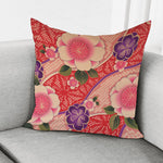 Cherry Blossom Kimono Pattern Print Pillow Cover