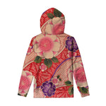 Cherry Blossom Kimono Pattern Print Pullover Hoodie