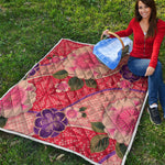 Cherry Blossom Kimono Pattern Print Quilt
