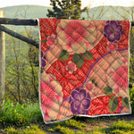 Cherry Blossom Kimono Pattern Print Quilt