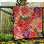 Cherry Blossom Kimono Pattern Print Quilt