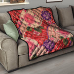 Cherry Blossom Kimono Pattern Print Quilt