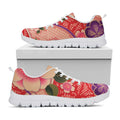 Cherry Blossom Kimono Pattern Print White Running Shoes