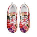 Cherry Blossom Kimono Pattern Print White Sneakers