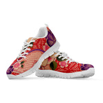 Cherry Blossom Kimono Pattern Print White Sneakers