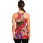 Cherry Blossom Kimono Pattern Print Women's Racerback Tank Top