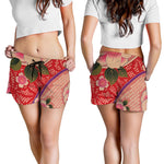 Cherry Blossom Kimono Pattern Print Women's Shorts