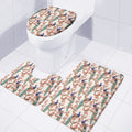 Cherry Blossom Peacock Print 3 Piece Bath Mat Set