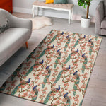 Cherry Blossom Peacock Print Area Rug