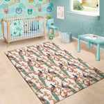 Cherry Blossom Peacock Print Area Rug