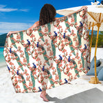 Cherry Blossom Peacock Print Beach Sarong Wrap