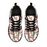 Cherry Blossom Peacock Print Black Sneakers