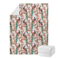 Cherry Blossom Peacock Print Blanket