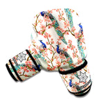 Cherry Blossom Peacock Print Boxing Gloves