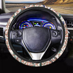 Cherry Blossom Peacock Print Car Steering Wheel Cover