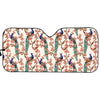 Cherry Blossom Peacock Print Car Sun Shade