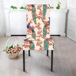 Cherry Blossom Peacock Print Dining Chair Slipcover