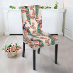 Cherry Blossom Peacock Print Dining Chair Slipcover