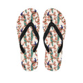 Cherry Blossom Peacock Print Flip Flops