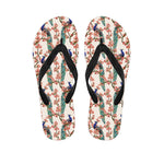 Cherry Blossom Peacock Print Flip Flops