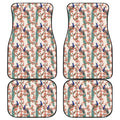 Cherry Blossom Peacock Print Front and Back Car Floor Mats
