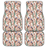 Cherry Blossom Peacock Print Front and Back Car Floor Mats