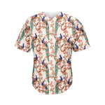 Cherry Blossom Peacock Print Men's Baseball Jersey
