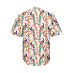 Cherry Blossom Peacock Print Men's Baseball Jersey