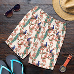 Cherry Blossom Peacock Print Men's Shorts