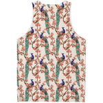 Cherry Blossom Peacock Print Men's Tank Top