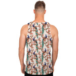 Cherry Blossom Peacock Print Men's Tank Top