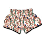 Cherry Blossom Peacock Print Muay Thai Boxing Shorts