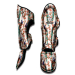 Cherry Blossom Peacock Print Muay Thai Shin Guard