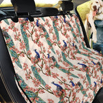 Cherry Blossom Peacock Print Pet Car Back Seat Cover