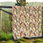 Cherry Blossom Peacock Print Quilt