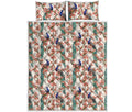 Cherry Blossom Peacock Print Quilt Bed Set