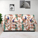 Cherry Blossom Peacock Print Sofa Cover