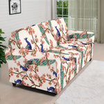 Cherry Blossom Peacock Print Sofa Cover