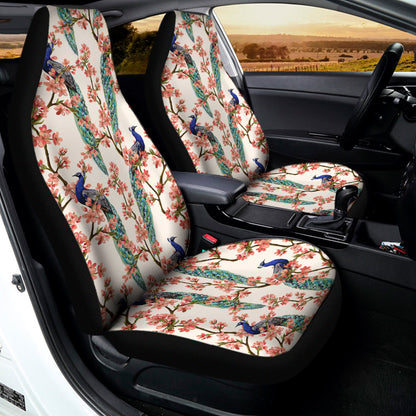 Cherry Blossom Peacock Print Universal Fit Car Seat Covers