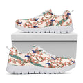 Cherry Blossom Peacock Print White Running Shoes