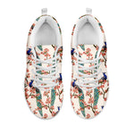 Cherry Blossom Peacock Print White Sneakers