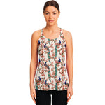 Cherry Blossom Peacock Print Women's Racerback Tank Top