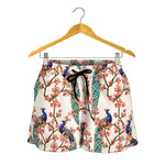 Cherry Blossom Peacock Print Women's Shorts