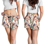 Cherry Blossom Peacock Print Women's Shorts
